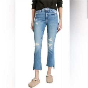 MOTHER Blue Distressed Ankle Jeans